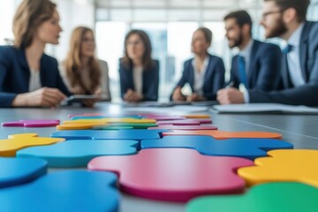 Group discussing customer-centric strategies outlined on a colorful mind map in a sleek office setting