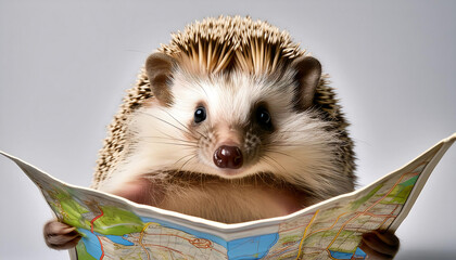 Curious Hedgehog Navigating with a Map