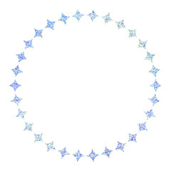 星のフレーム（青色、キラキラ、ラメ、グリッター、スパンコール）