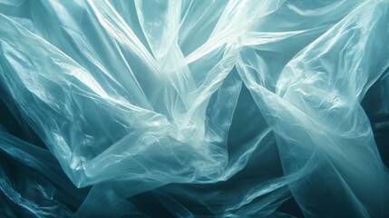 Obraz premium Sheer Fabric Draped in Soft Aqua Hues