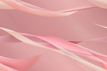 Ethereal Pink and White Ribbons Waving on a Dreamy Background.