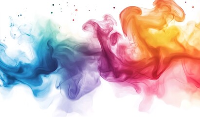 Fototapeta premium Colorful smoke background vector, watercolor colorful color splashes background