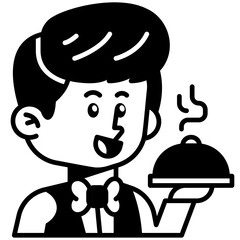 Waiter Job and Professions Icon