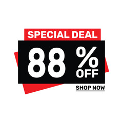 Special deal 88 off price marketing blue color design.