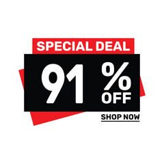 Special deal 91 off price marketing blue color design.