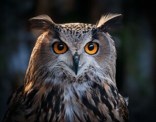 Majestic Great Horned Owl Portrait