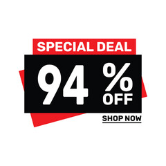 Special deal 94 off price marketing blue color design.