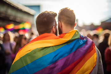 Created with generative AI LGBT theme picture gay pride month human respect