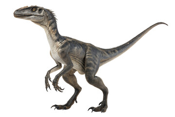 Fototapeta premium Velociraptor is carnivorous dromaeosaurid dinosaur of the late Cretaceous period isolated on white background.