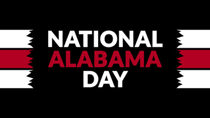 National Alabama Day text with side lines on black background. Which is observed every year in December to celebrate National Alabama Day.