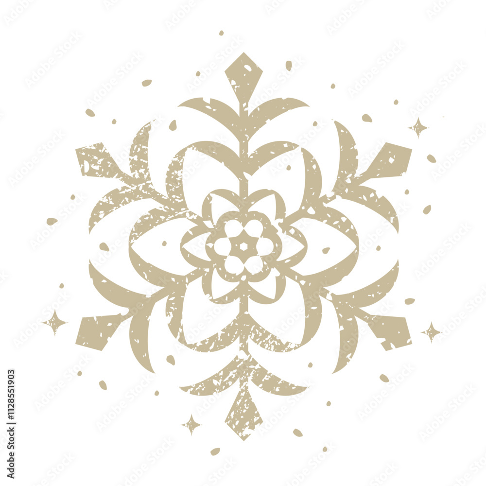 Canvas Prints gold snowflake illustration, vector design elements of beautiful snowflake.