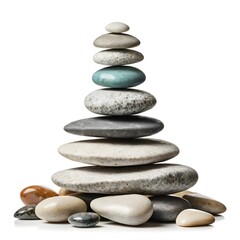 Serene Stack of Balanced Stones: A Symbol of Tranquility and Harmony
