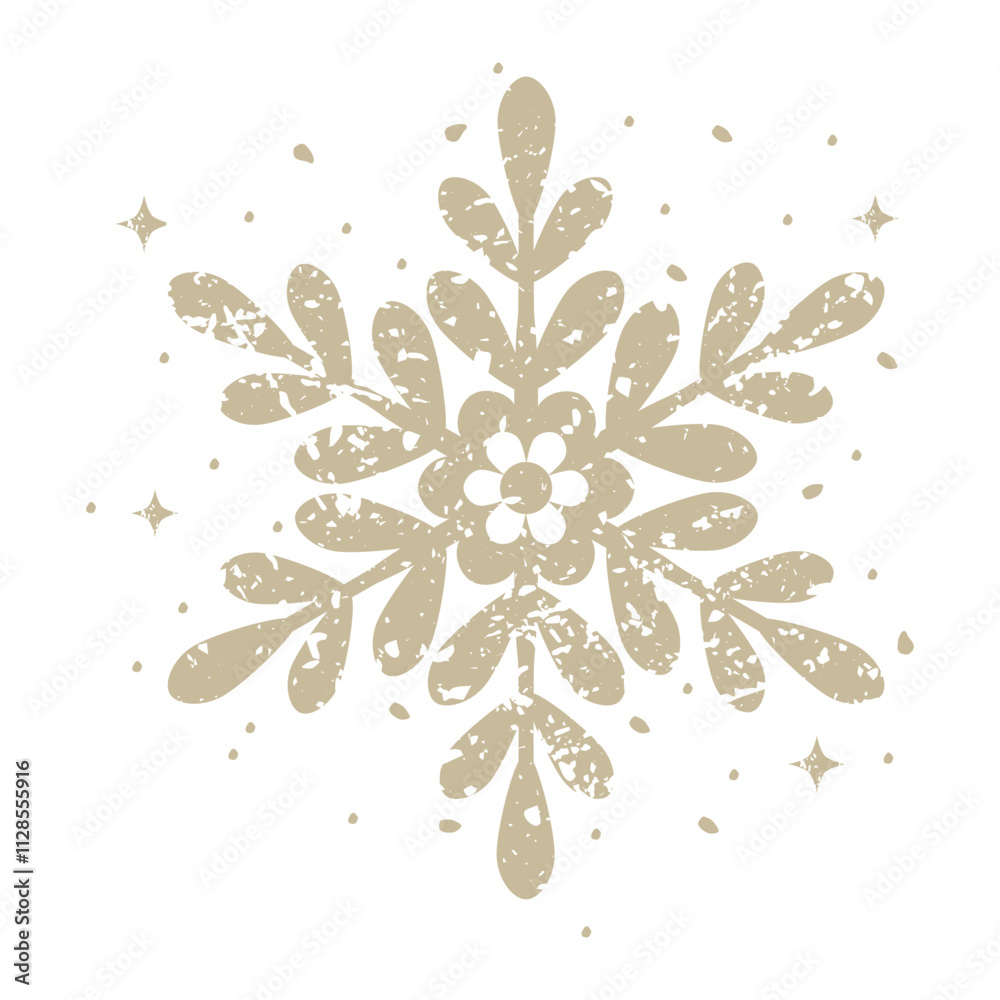 Canvas Prints gold snowflake illustration, vector design elements of beautiful snowflake.