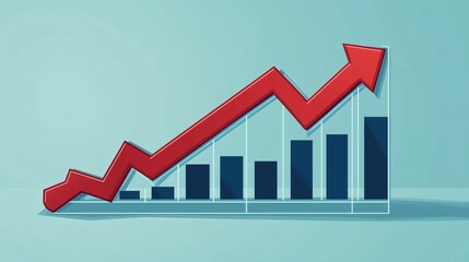 abstract business graph showing growth.  Stock bull market and success business concept