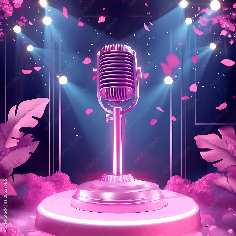 Fototapete singing contest show 3d luxury 3d editable vector text effect