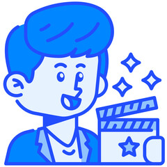 Archaeologist Job and Professions Blue Color Icon