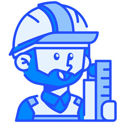 Architect Job and Professions Blue Color Icon