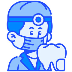 Dentist Job and Professions Blue Color Icon