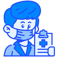 Doctor Job and Professions Blue Color Icon