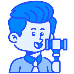 Lawyer Job and Professions Blue Color Icon