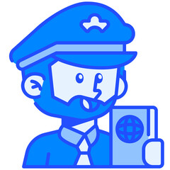 Pilot Job and Professions Blue Color Icon