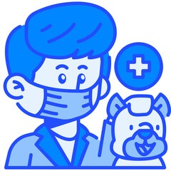 Veterinarian Job and Professions Blue Color Icon