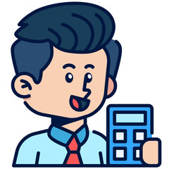 Accounting Job and Professions Filled Line Icon