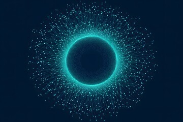 Obraz premium Abstract Network Sphere with Connected Nodes, Symbolizing Digital Connectivity and Data Networks