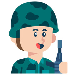 Soldier Job and Professions Flat Icon