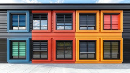 Obraz premium various colored window roller shutters isolated on a white background illustratio