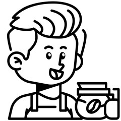 Barista Job and Professions Line Icon
