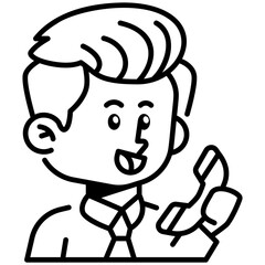 Customer_Service Job and Professions Line Icon