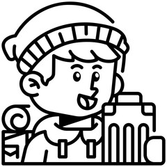 Traveller Job and Professions Line Icon