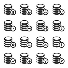 Database Management Icon Set, Editable Vector Icon Set of Database, Technology Icons, Database Icons, Data Management