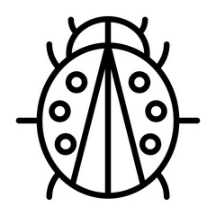 Ladybug Vector Line Icon Design