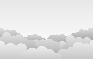 Cloud with the blue sky cartoon paper cut style background vector illustration and blank space for text.
