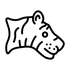 Tiger Vector Line Icon Design