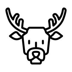 Stag Vector Line Icon Design