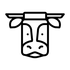 Cow Vector Line Icon Design