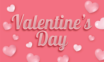 Valentines day editable text effect 3d style