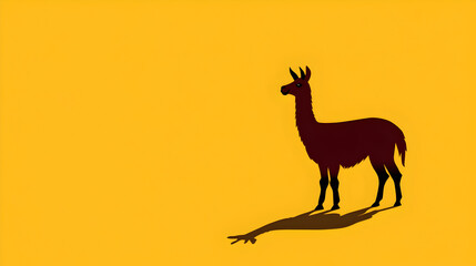 Fototapeta premium A simple image of a llama, symbolizing South American culture and its indigenous peoples. Llama minimalist illustration.