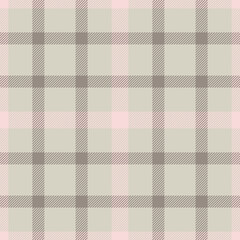 Down tartan background pattern, home seamless check textile. Service plaid vector fabric texture in light and stone grey colors.