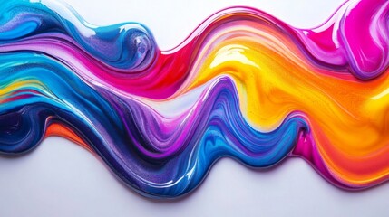 Vibrant Swirls Of Colorful Glossy Paint
