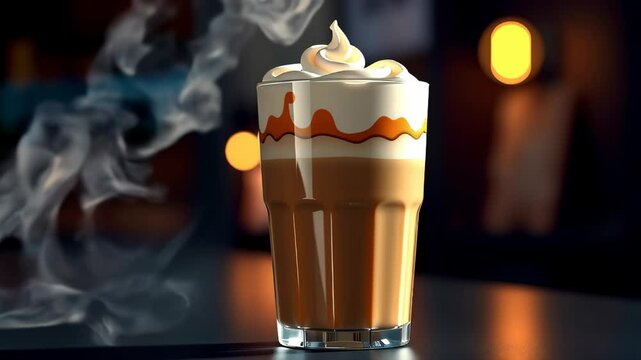 Coffee mug with marshmallows and whipped cream.