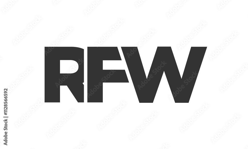 Fototapete rfw logo design template with strong and modern bold text. initial based vector logotype featuring s