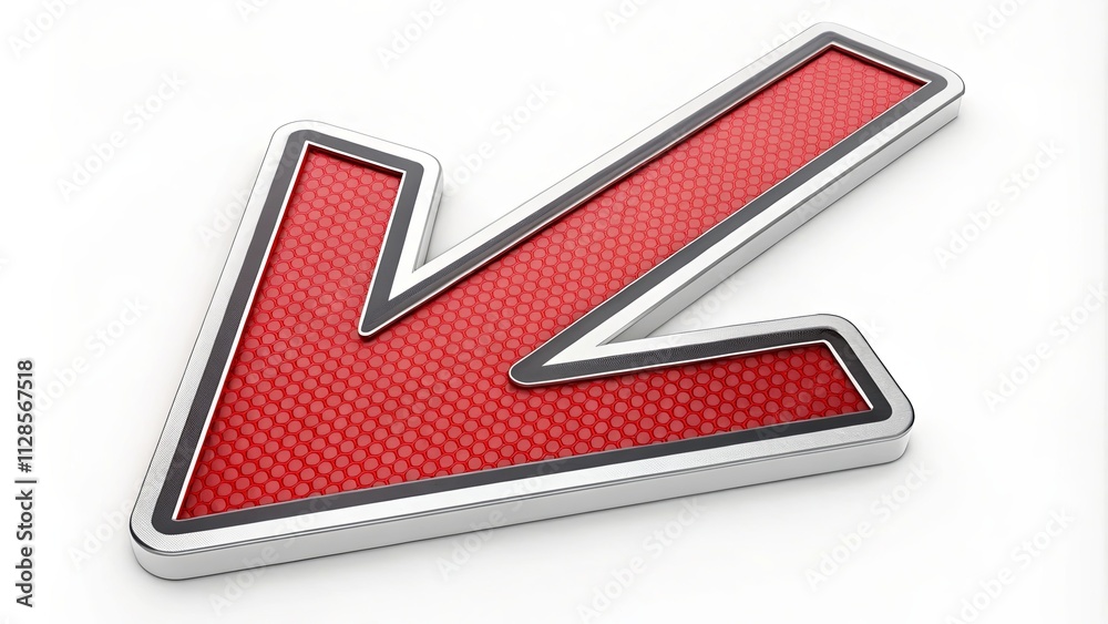 Aufkleber a red arrow pointing down on a white background