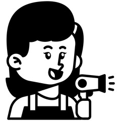 Female Engineer Job Black Fill Icon