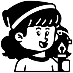 Female Electrician Job Black Fill Icon