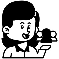 Female Farmer Job Black Fill Icon
