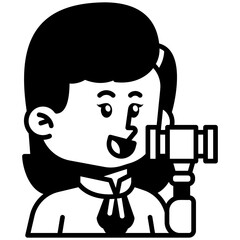 Female Fire_Fighter Job Black Fill Icon